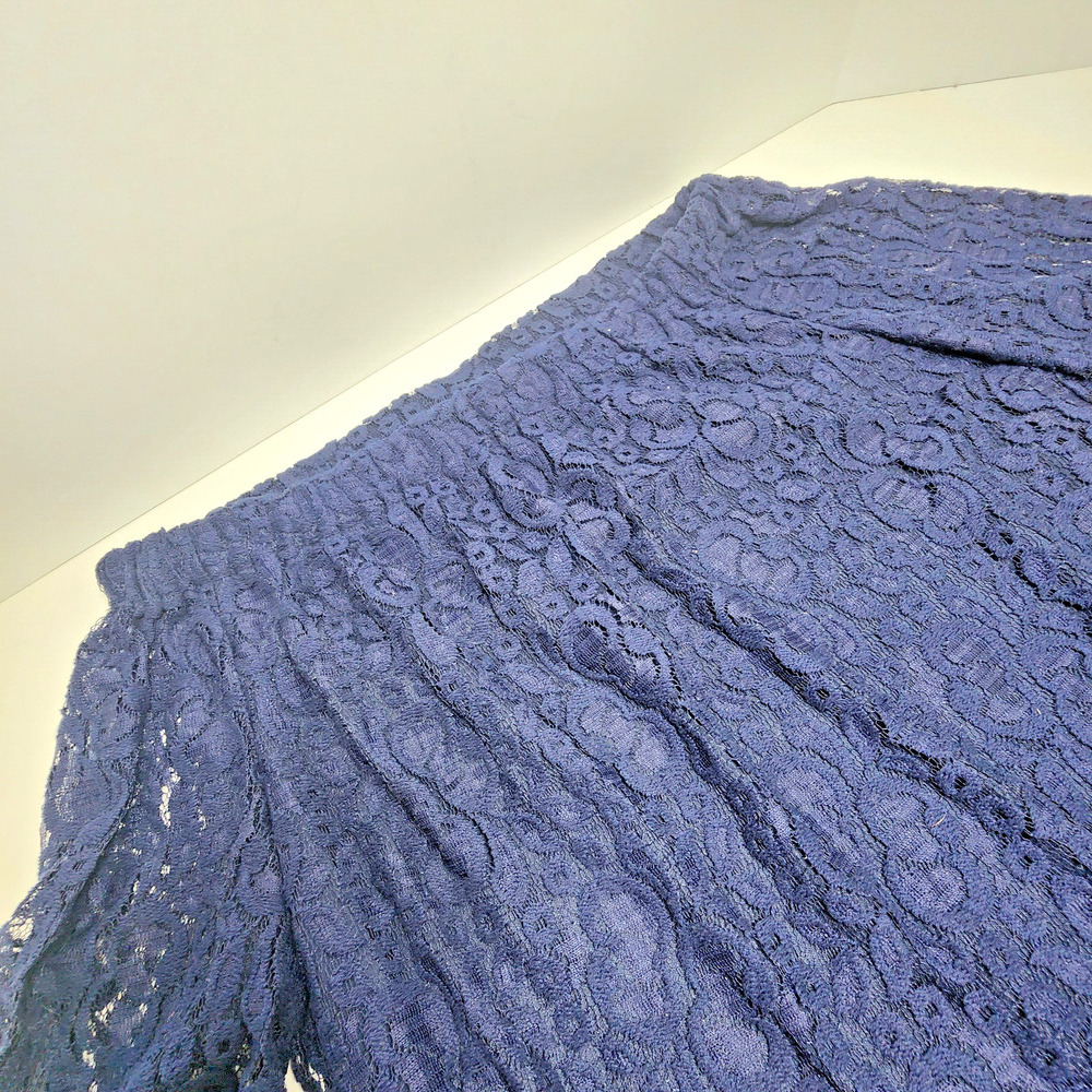 7th‎ Avenue NY&Co Blue Lace Off Shoulder 3/4 Sleeve Women's Size S